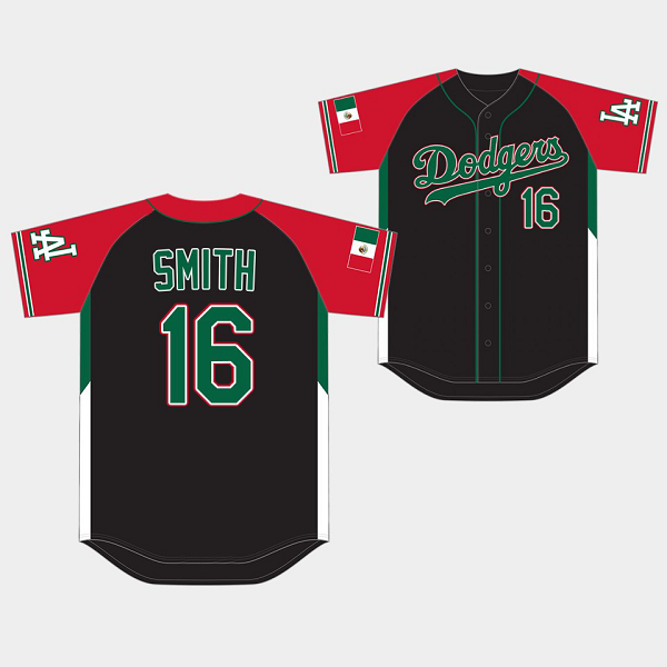 Men's Los Angeles Dodgers #16 Will Smith Black 2021 Mexican Heritage Night MLB Jersey Limited