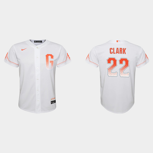 Youth San Francisco Giants #22 Will Clark White 2021 City Connect Jersey