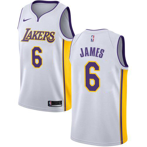 Los Angeles Lakers #6 LeBron James White NBA Swingman Icon Edition Jersey