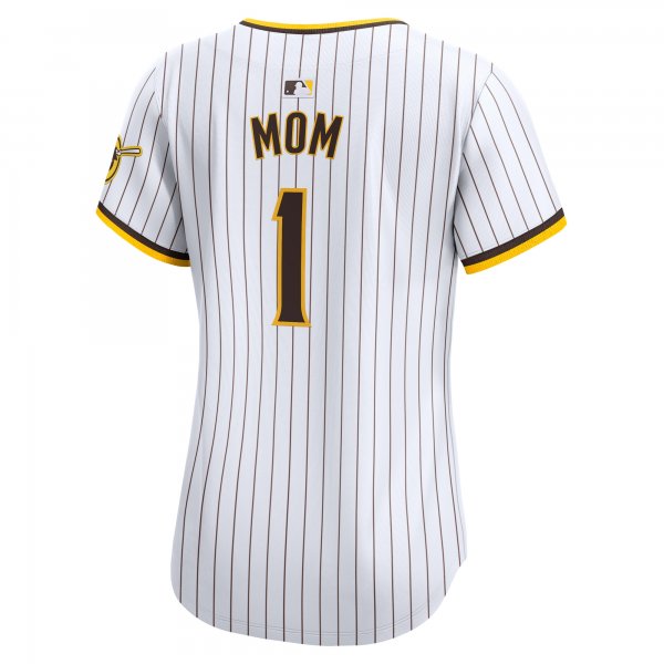 Women's San Diego Padres Nike White #1 Mom Home Limited Jersey