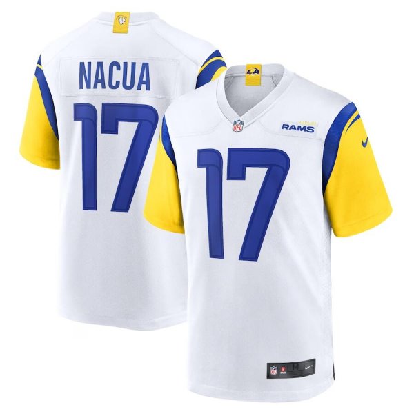 Men's Los Angeles Rams #17 Puka Nacua Nike White Game Jersey