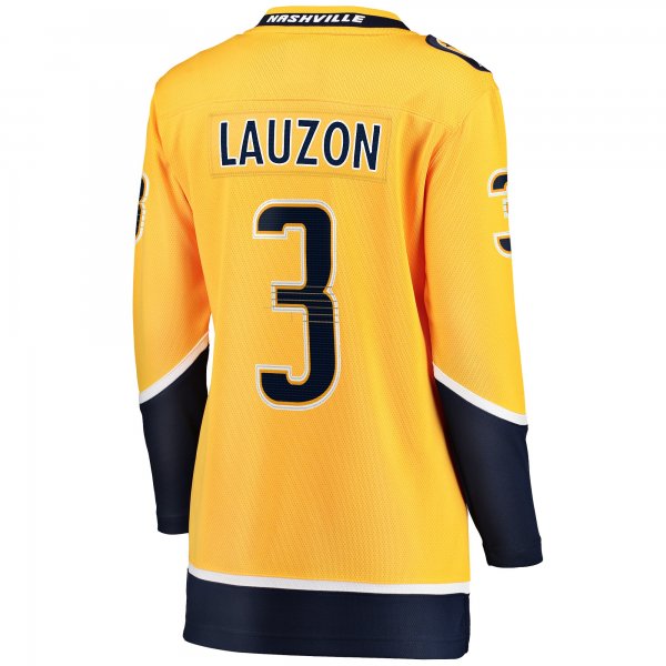 Women's Nashville Predators Jeremy Lauzon Fanatics Gold Home Breakaway Player Jersey