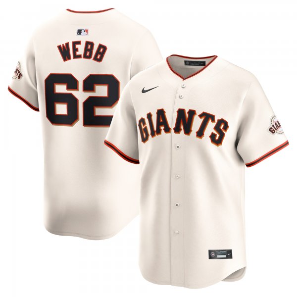 Men's San Francisco Giants #62 Logan Webb Nike Cream Home Limited Player Jersey