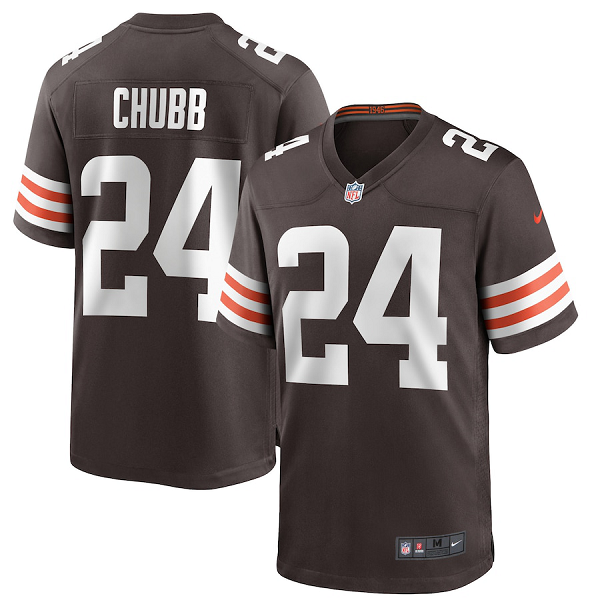 Men's Cleveland Browns #24 Nick Chubb Nike Brown Game Player Jersey