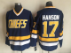 Mad Brothers Hanson Charlestown Chiefs #17 Slap Shot Navy Blue Hockey Jersey