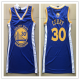 Women's Golden State Warriors #30 Stephen Curry Blue NBA Dress Jersey