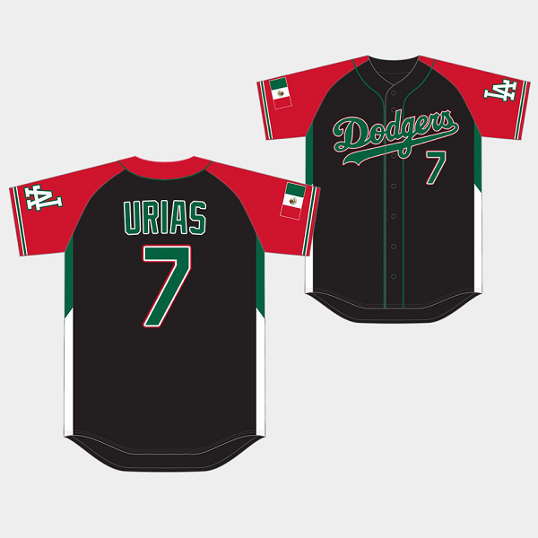 Men's Los Angeles Dodgers #7 Julio Urias Black 2021 Mexican Heritage Night MLB Jersey Limited