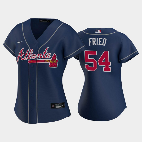 Women's Atlanta Braves #54 Max Fried 2020 Alternate Nike Navy MLB Jersey