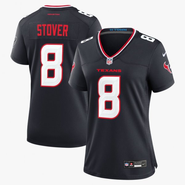 Women's Houston Texans Cade Stover Nike Navy Team Game Jersey