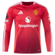 adidas Manchester United Tyrell Malacia Long Sleeve Home Jersey w/ Europa League Patches 24/25 (Red)