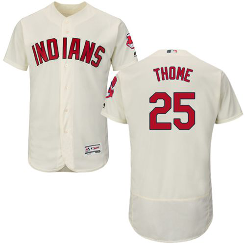 Cleveland Indians #25 Jim Thome Cream Flexbase Collection Stitched MLB Jersey