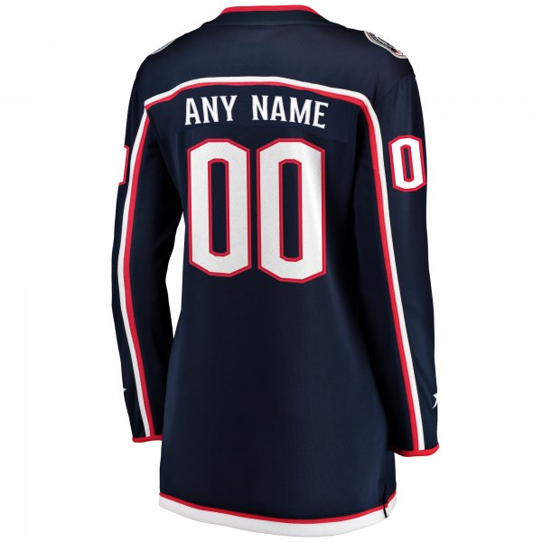 Women's Columbus Blue Jackets Fanatics Navy Home Breakaway Custom Jersey