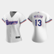 Women's Texas Rangers #13 Brad Miller White MLB Jersey