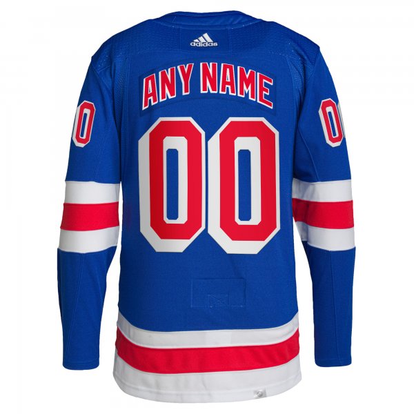 Men's New York Rangers  adidas Royal Home  Primegreen Custom Jersey