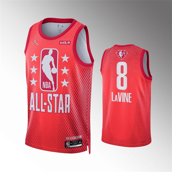 Men's 2022 All-Star #8 Zach LaVine Maroon Stitched NBA Jersey