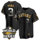 Men's Houston Astros #3 Jeremy Pena 2022 World Series Black Golden Stitched MLB Jersey