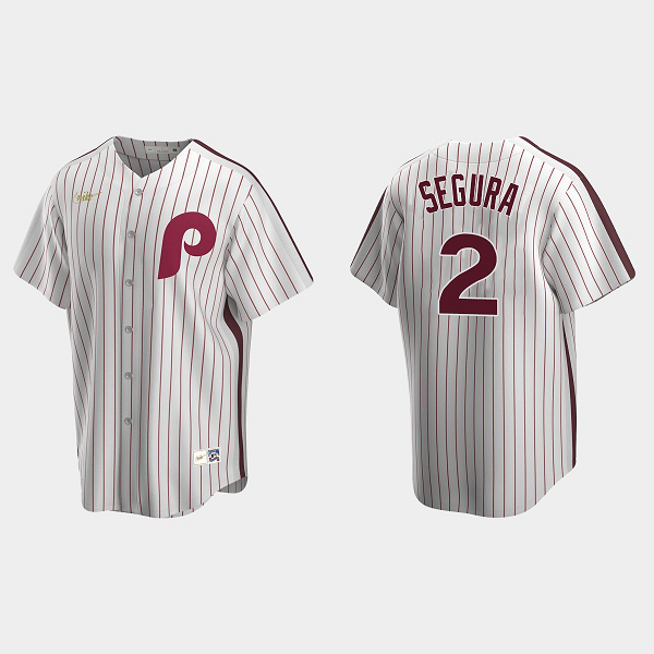 Men's Philadelphia Phillies #2 Jean Segura White Cooperstown Collection Home MLB Jersey