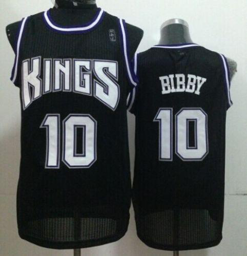 Men's Sacramento Kings #10 Mike Bibby Black Throwback Stitched NBA Jersey