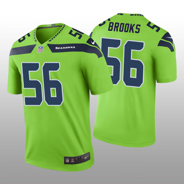 Seattle Seahawks #56 Jordyn Brooks Green Color Rush Legend Men's Jersey