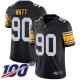 Pittsburgh Steelers #90 T. J. Watt Black Alternate Youth Stitched NFL 100th Season Vapor Limited Jersey