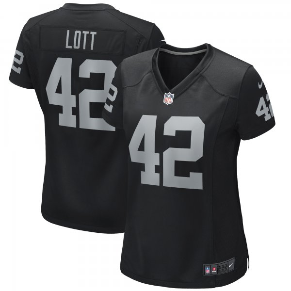 Women's Las Vegas Raiders Ronnie Lott Nike Black Game Retired Player Jersey