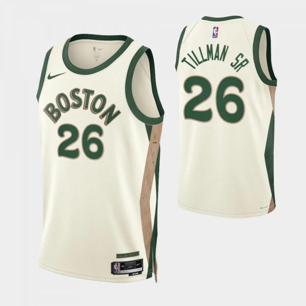 Unisex Boston Celtics #26 Xavier Tillman Sr Cream 2023-24 City Edition Jersey