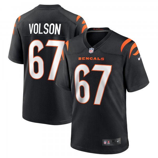 Men's Cincinnati Bengals Cordell Volson Nike Black Game Player Jersey