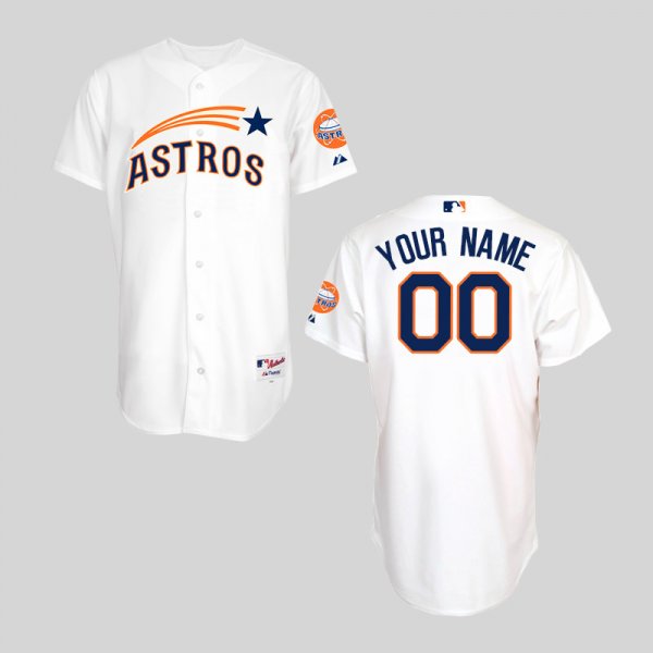 Houston Astros White Men's Customized Throwback MLB Jersey