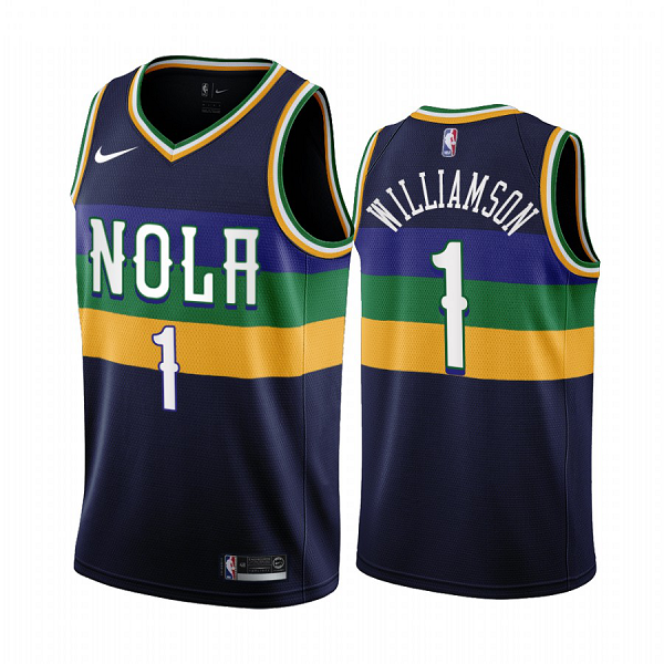 New Orleans Pelicans Zion Williamson #1 Navy 2022-23 City Edition Jersey