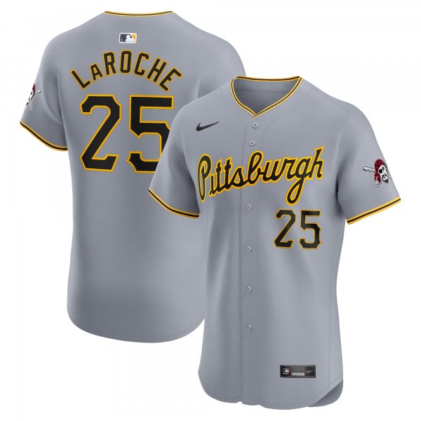 Men's Pittsburgh Pirates Adam LaRoche Nike Gray Road Elite Player Jersey