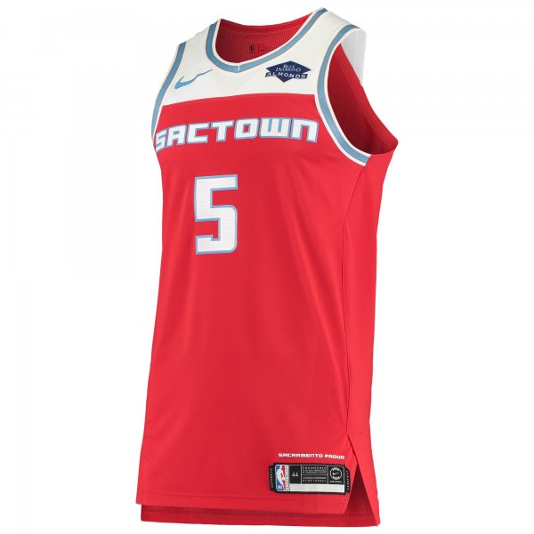 Men's Sacramento Kings De'Aaron Fox Nike Red Badge Jersey - City Edition