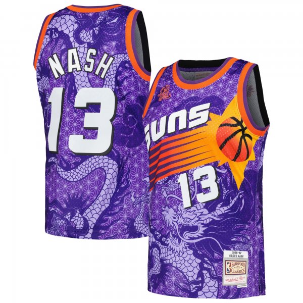 Men's Phoenix Suns Steve Nash Mitchell & Ness Purple 1996/97 Hardwood Classics Asian Heritage 6.0 Swingman Throwback Player Jersey