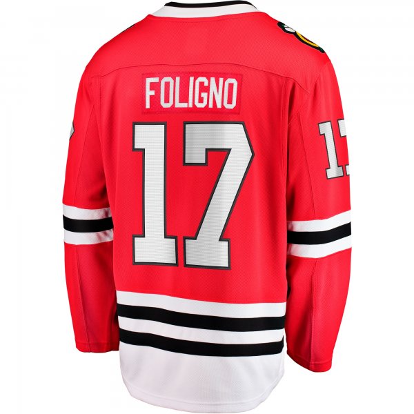 Men's Chicago Blackhawks Nick Foligno Fanatics Red Home Breakaway Jersey