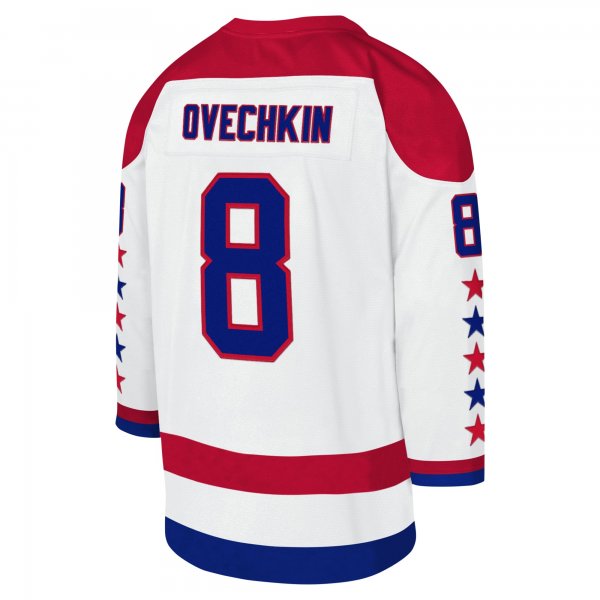 Youth Washington Capitals Alexander Ovechkin Mitchell & Ness White 2012-13 Blue Line Captain Patch Player Jersey