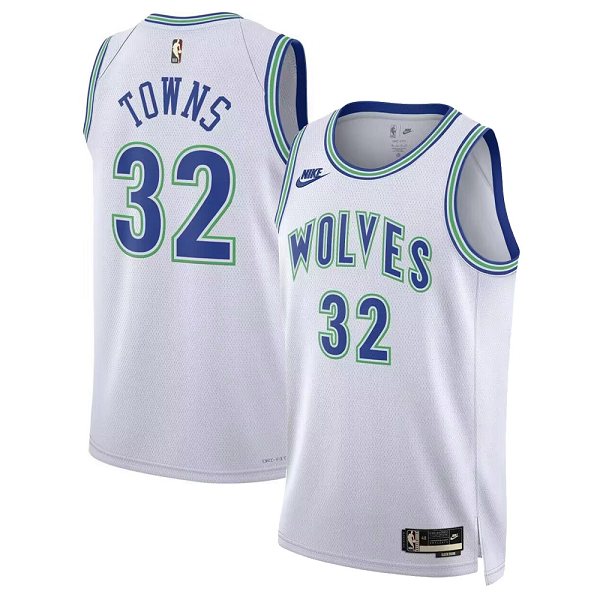 Men's Nike #32 Karl-Anthony Towns White Minnesota Timberwolves 2023/24 Swingman Classic Edition Jersey