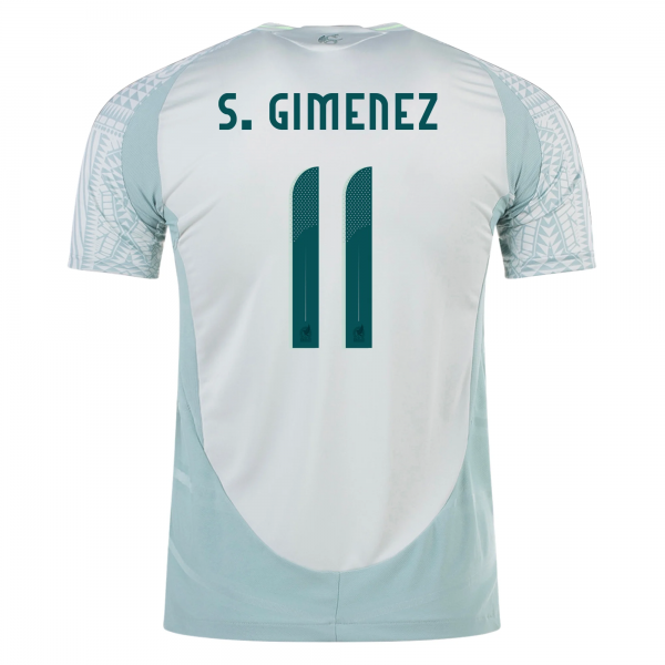 adidas Mens Mexico Santiago Giménez Away Jersey 24/25 (Linen Green)
