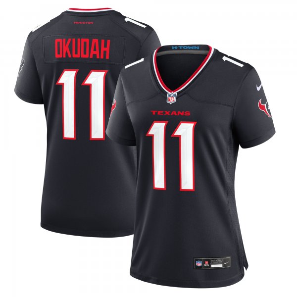 Women's Houston Texans Jeff Okudah Nike  Navy Team Game Jersey