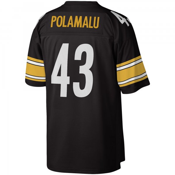 Men's Pittsburgh Steelers Troy Polamalu Mitchell & Ness Black Legacy Replica Jersey