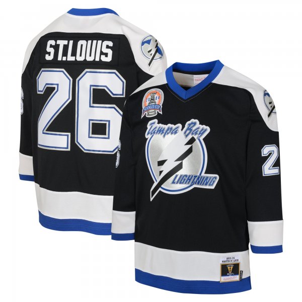 Youth Tampa Bay Lightning Martin St. Louis Mitchell & Ness Black 2003 Blue Line Player Jersey