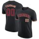 Men's Custom Black Crimson-Khaki Performance T-Shirt