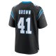 Men's Carolina Panthers Spencer Brown Nike Black Team Game Jersey