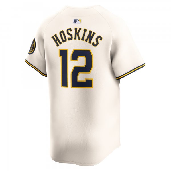 Men's Milwaukee Brewers Rhys Hoskins Nike Cream Home Limited Player Jersey