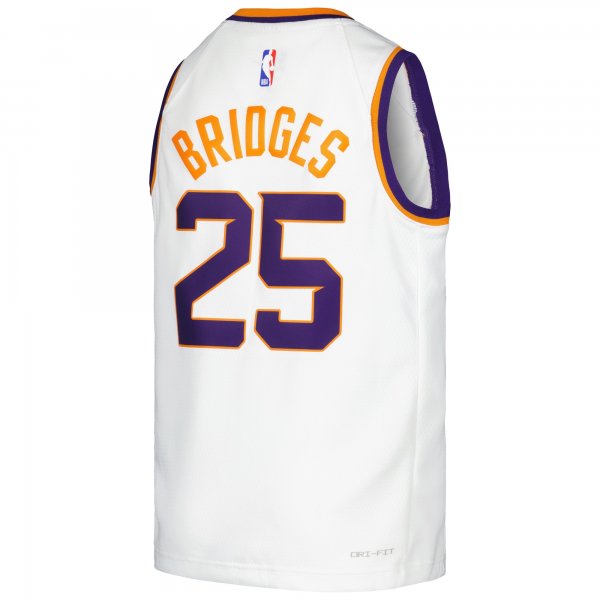 Youth Phoenix Suns Mikal Bridges Nike White Swingman Jersey - Association Edition