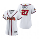 Women's #27 Austin Riley Atlanta Braves White 2022 Gold Program MLB Jersey