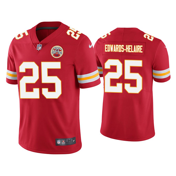 Men's #25 Clyde Edwards-Helaire Kansas City Chiefs Red 2020 NFL Draft Vapor Limited Jersey