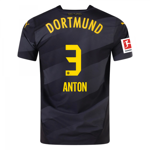 Puma Borussia Dortmund Waldemar Anton Away Jersey w/ Bundesliga Patch 24/25 (Puma Black/Faster Yellow)